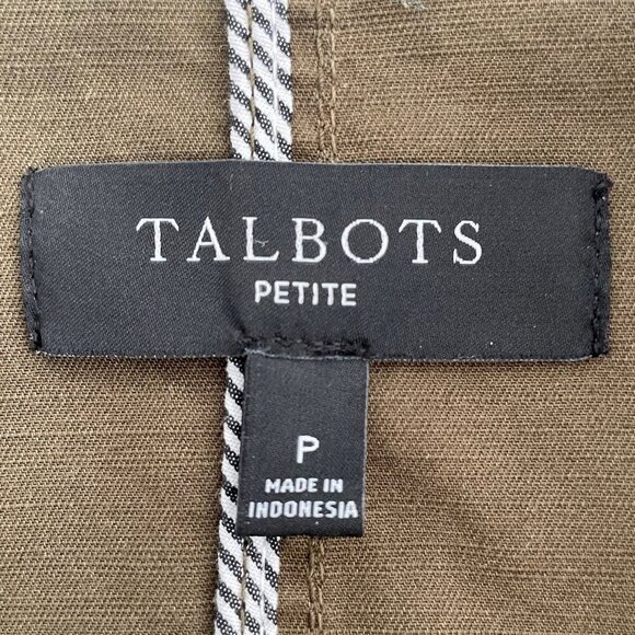 Talbots Petite Casual Military Inspired 100% Cotton Jacket Olive Green Sz P - Picture 10 of 12